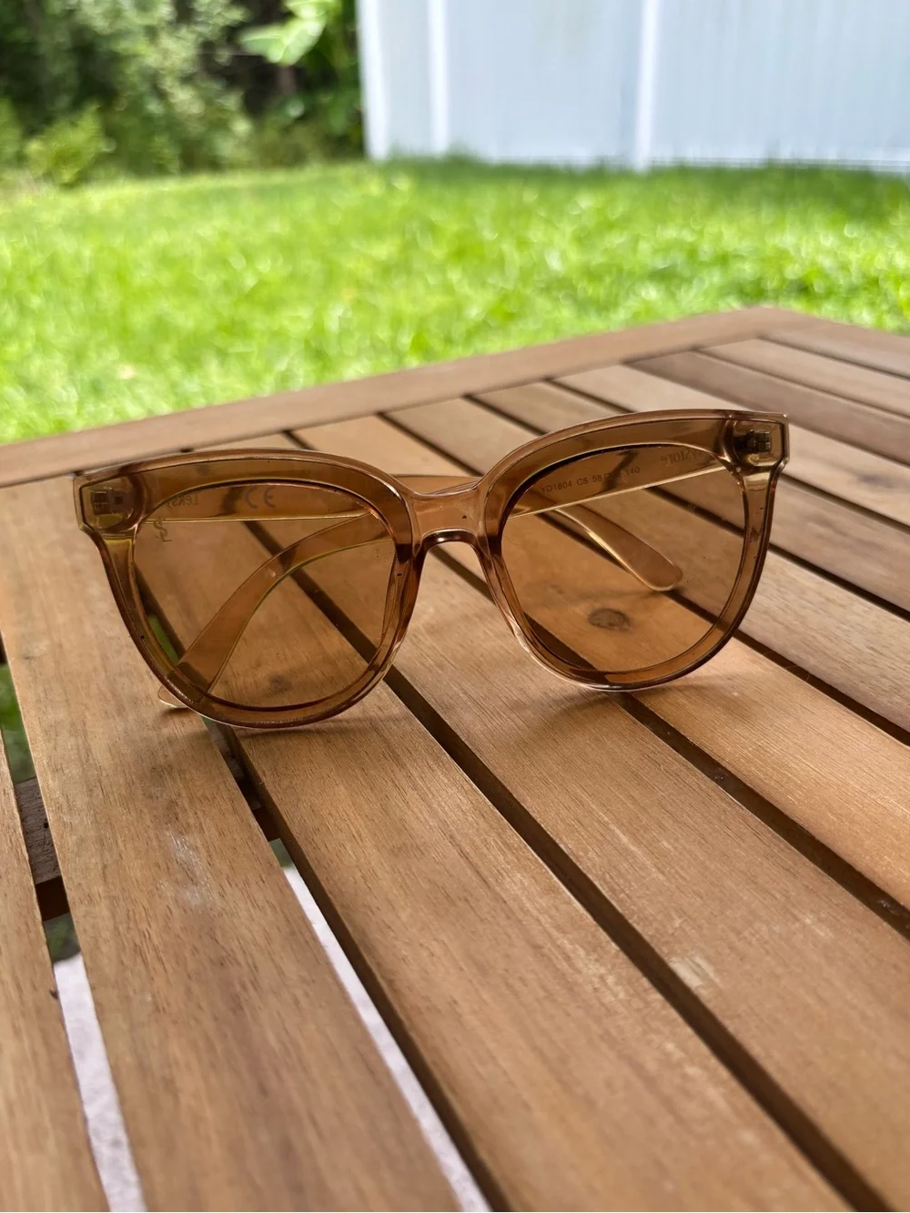Italian Designed Transparent Brown Cat-Eye Sunglasses - Women Accessories